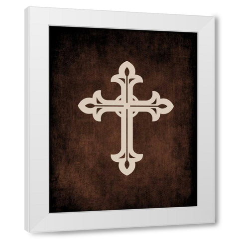 Cross Grunge I White Modern Wood Framed Art Print by Robinson, Tamara