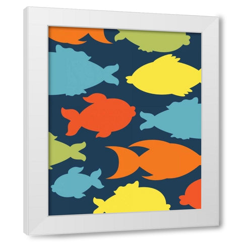 Fish I White Modern Wood Framed Art Print by Robinson, Tamara