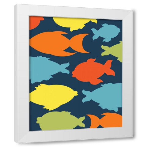 Fish II White Modern Wood Framed Art Print by Robinson, Tamara