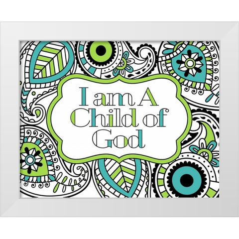 Child of God White Modern Wood Framed Art Print by Robinson, Tamara