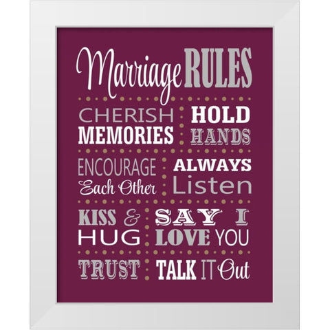 Marriage Rules White Modern Wood Framed Art Print by Robinson, Tamara
