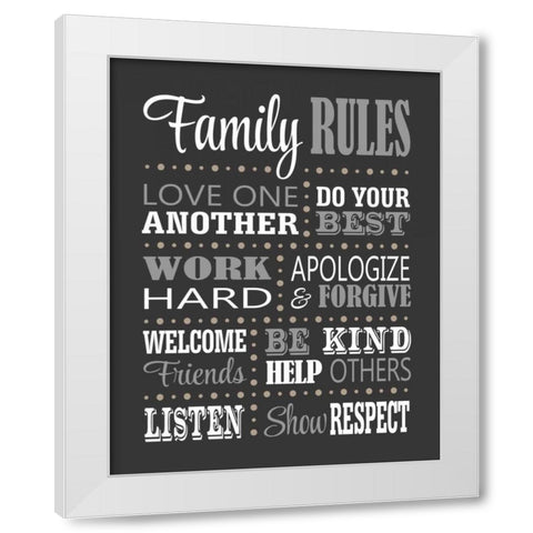 Family Rules II White Modern Wood Framed Art Print by Robinson, Tamara