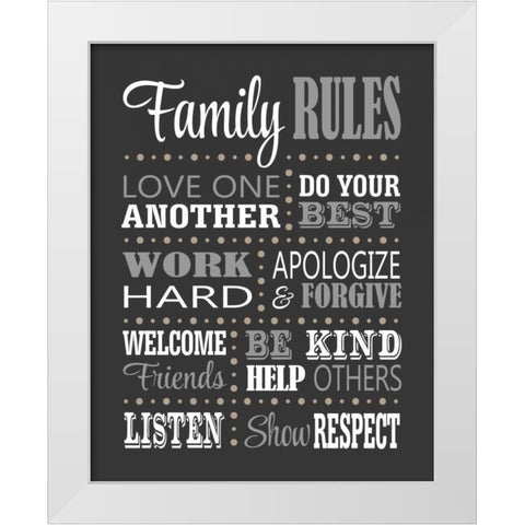 Family Rules II White Modern Wood Framed Art Print by Robinson, Tamara