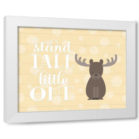 Stand Tall Moose White Modern Wood Framed Art Print by Robinson, Tamara