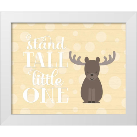 Stand Tall Moose White Modern Wood Framed Art Print by Robinson, Tamara