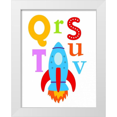 Transportation QRSTUV White Modern Wood Framed Art Print by Robinson, Tamara