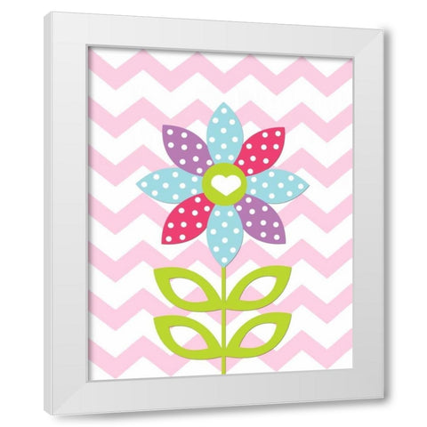 Chevron Lovebug V White Modern Wood Framed Art Print by Robinson, Tamara