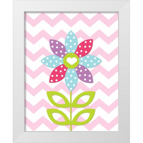 Chevron Lovebug V White Modern Wood Framed Art Print by Robinson, Tamara