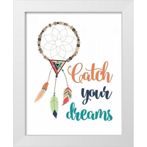 Catch Your Dreams White Modern Wood Framed Art Print by Robinson, Tamara