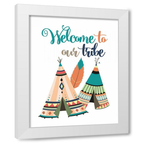 Welcome to Our Tribe White Modern Wood Framed Art Print by Robinson, Tamara