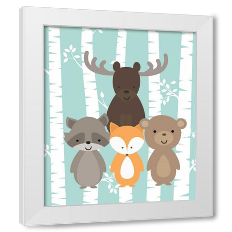 Woodland White Modern Wood Framed Art Print by Robinson, Tamara