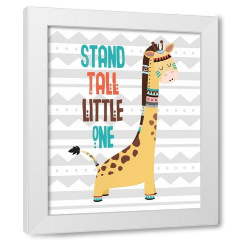 Tribal Giraffe White Modern Wood Framed Art Print by Robinson, Tamara