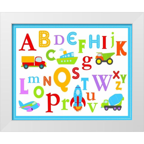 Transportation ABCs White Modern Wood Framed Art Print by Robinson, Tamara