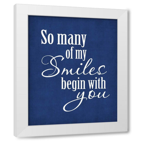 So Many Smiles White Modern Wood Framed Art Print by Robinson, Tamara