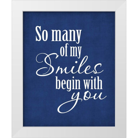 So Many Smiles White Modern Wood Framed Art Print by Robinson, Tamara