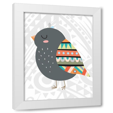 Tribal Bird White Modern Wood Framed Art Print by Robinson, Tamara