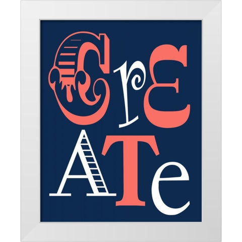 Create White Modern Wood Framed Art Print by Robinson, Tamara