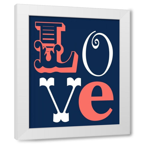 Love White Modern Wood Framed Art Print by Robinson, Tamara