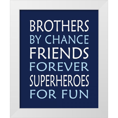 Brothers Superhero White Modern Wood Framed Art Print by Robinson, Tamara