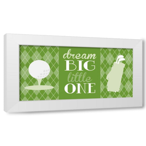 Golf Dream Big Green White Modern Wood Framed Art Print by Robinson, Tamara
