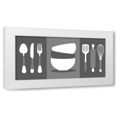 Kitchen Utensils IV White Modern Wood Framed Art Print by Robinson, Tamara