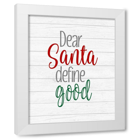 Deer Santaâ€¦ White Modern Wood Framed Art Print by Robinson, Tamara