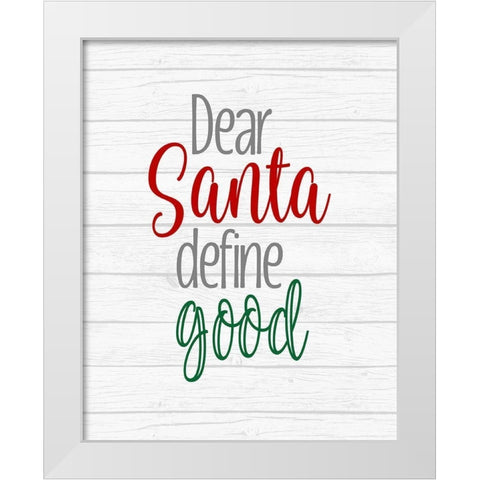 Deer Santaâ€¦ White Modern Wood Framed Art Print by Robinson, Tamara