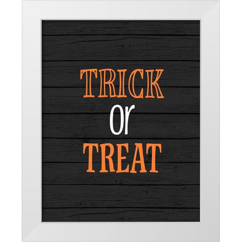 Trick or Treat White Modern Wood Framed Art Print by Robinson, Tamara