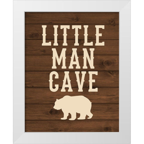 Little Man Cave White Modern Wood Framed Art Print by Robinson, Tamara