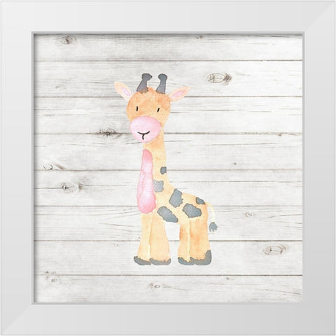 Watercolor Giraffe White Modern Wood Framed Art Print by Robinson, Tamara
