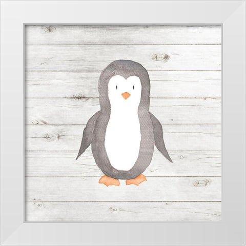 Watercolor Penguin White Modern Wood Framed Art Print by Robinson, Tamara
