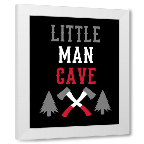 Little Man Cave Lumberjack White Modern Wood Framed Art Print by Robinson, Tamara