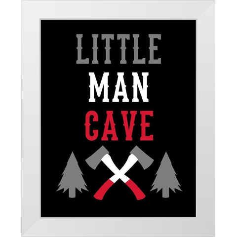 Little Man Cave Lumberjack White Modern Wood Framed Art Print by Robinson, Tamara