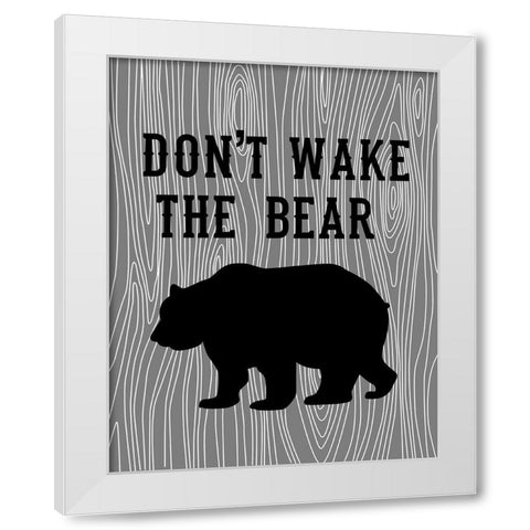 Dont Wake the Bear White Modern Wood Framed Art Print by Robinson, Tamara