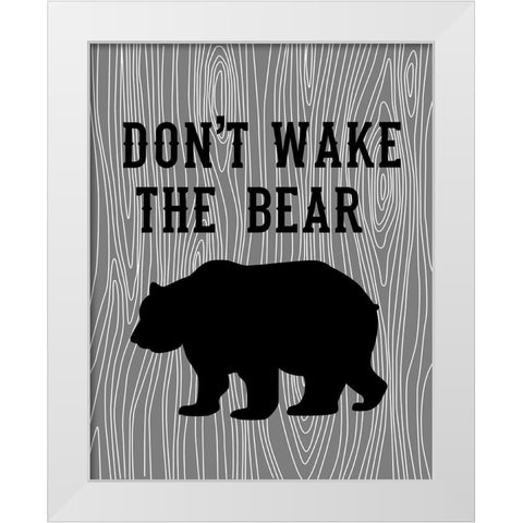 Dont Wake the Bear White Modern Wood Framed Art Print by Robinson, Tamara