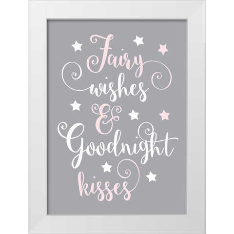 Fairy Wishes White Modern Wood Framed Art Print by Robinson, Tamara