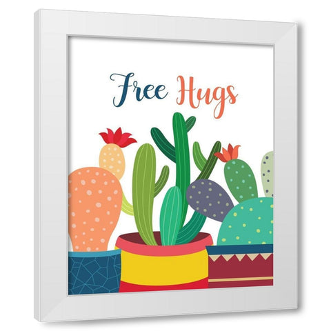 Free Hugs White Modern Wood Framed Art Print by Robinson, Tamara