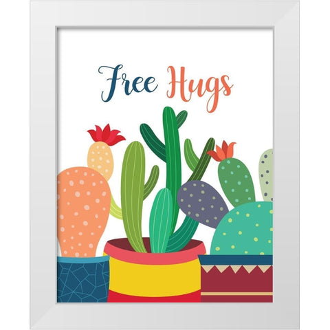 Free Hugs White Modern Wood Framed Art Print by Robinson, Tamara