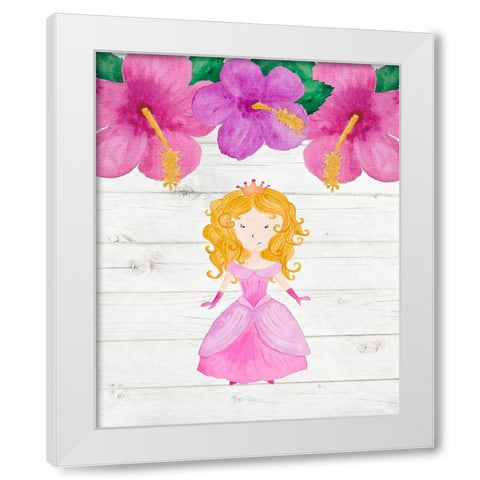 Princess Flowers White Modern Wood Framed Art Print by Robinson, Tamara