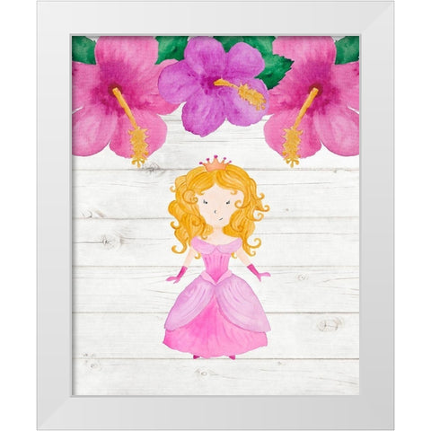 Princess Flowers White Modern Wood Framed Art Print by Robinson, Tamara
