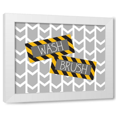Construction Wash Brush White Modern Wood Framed Art Print by Robinson, Tamara