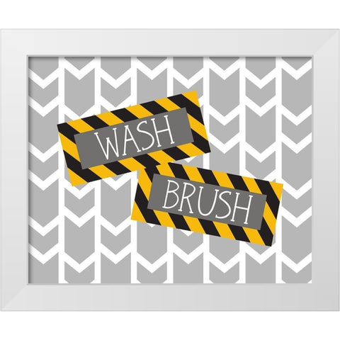 Construction Wash Brush White Modern Wood Framed Art Print by Robinson, Tamara