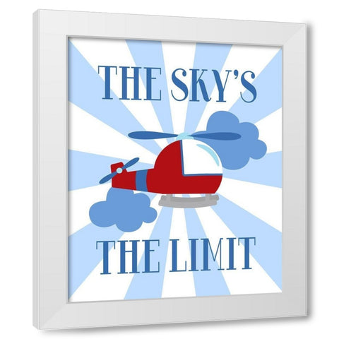 The Skys the Limit White Modern Wood Framed Art Print by Robinson, Tamara