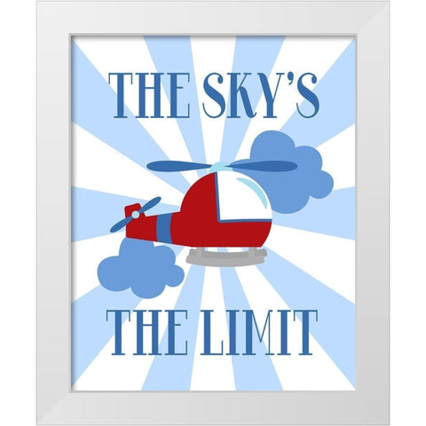 The Skys the Limit White Modern Wood Framed Art Print by Robinson, Tamara