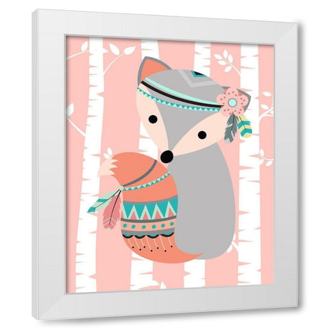 Tribal Fox Girl I White Modern Wood Framed Art Print by Robinson, Tamara