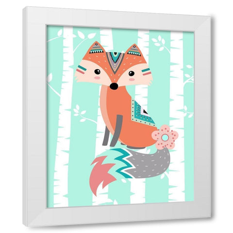 Tribal Fox Girl II White Modern Wood Framed Art Print by Robinson, Tamara