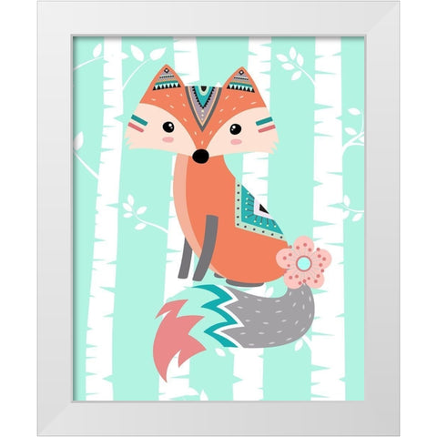 Tribal Fox Girl II White Modern Wood Framed Art Print by Robinson, Tamara