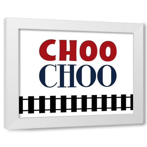 Choo Choo White Modern Wood Framed Art Print by Robinson, Tamara