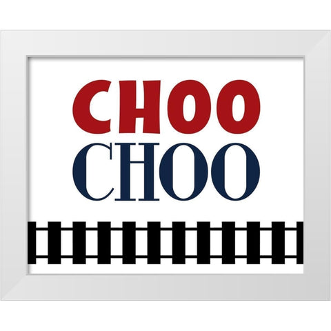 Choo Choo White Modern Wood Framed Art Print by Robinson, Tamara