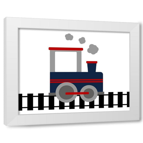 Train Tracks White Modern Wood Framed Art Print by Robinson, Tamara